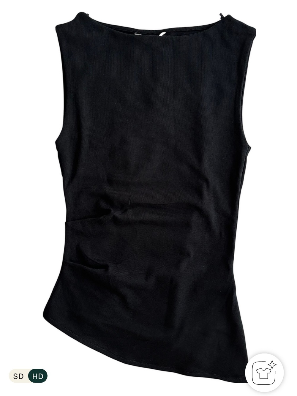 Zara Black Sleeveless Boatneck Women's Top